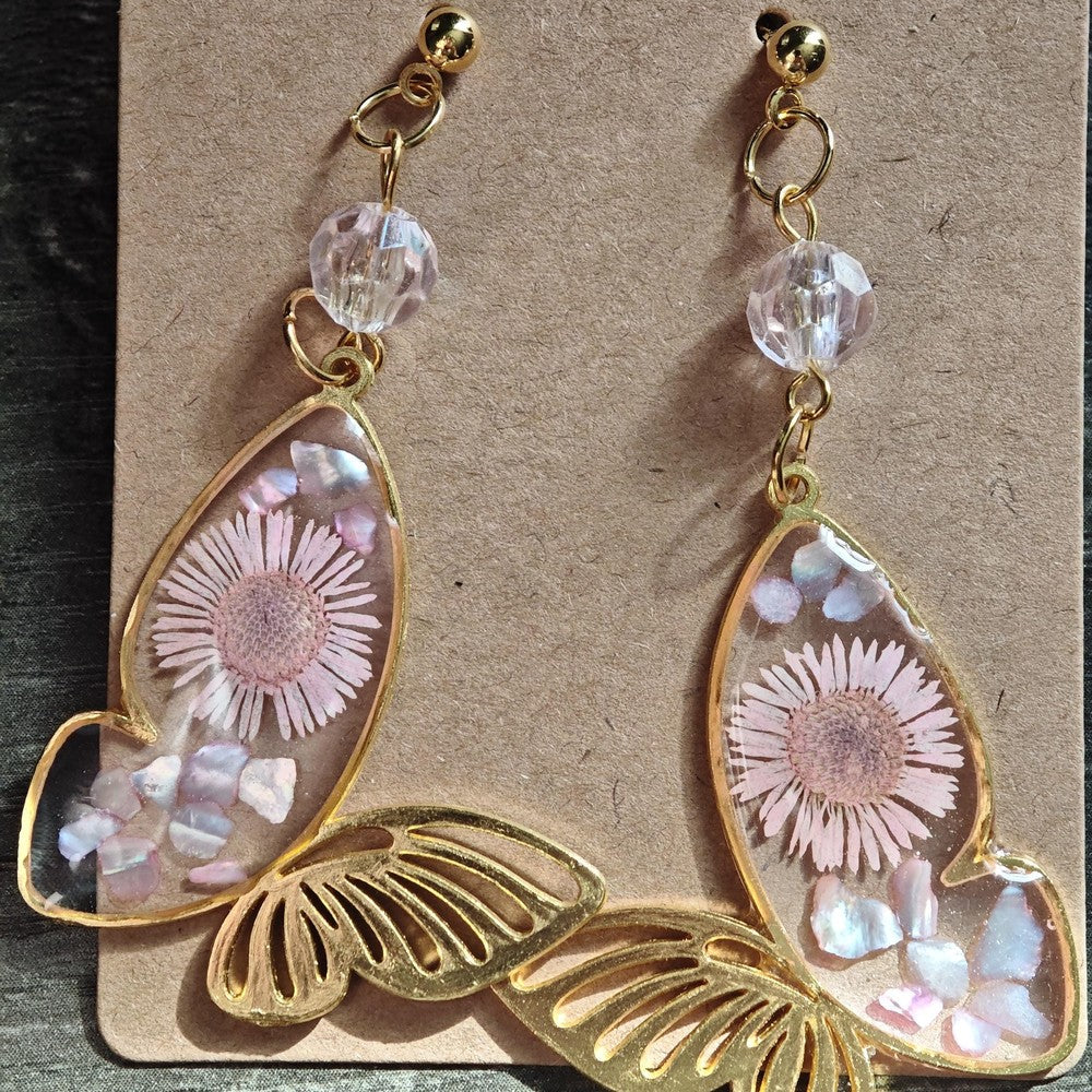 Resin Earrings Handmade Nature-Inspired Jewelry Botanical Gift