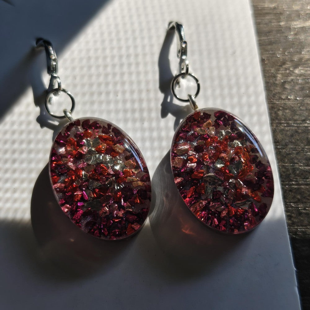 Resin Earrings with Mini Daffodil Handmade Botanical Jewelry