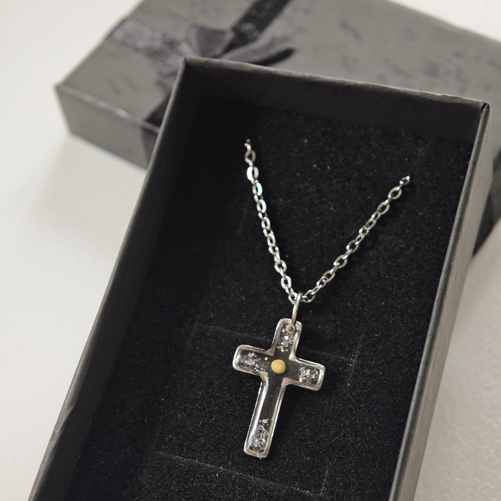 Mustard Seed Cross Necklace Personalized Faith Gift for Mom