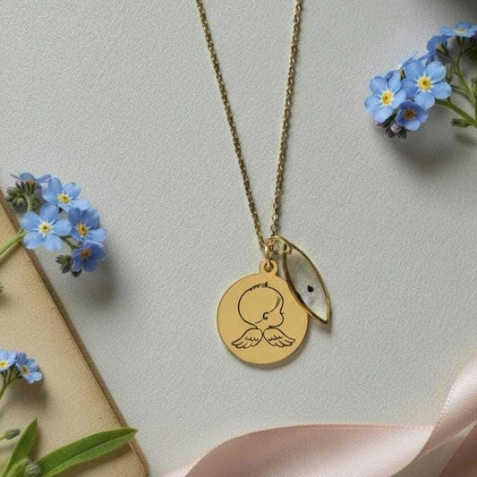 Forget Me Not Seed Necklace Personalized Angel Baby Memorial Jewelry