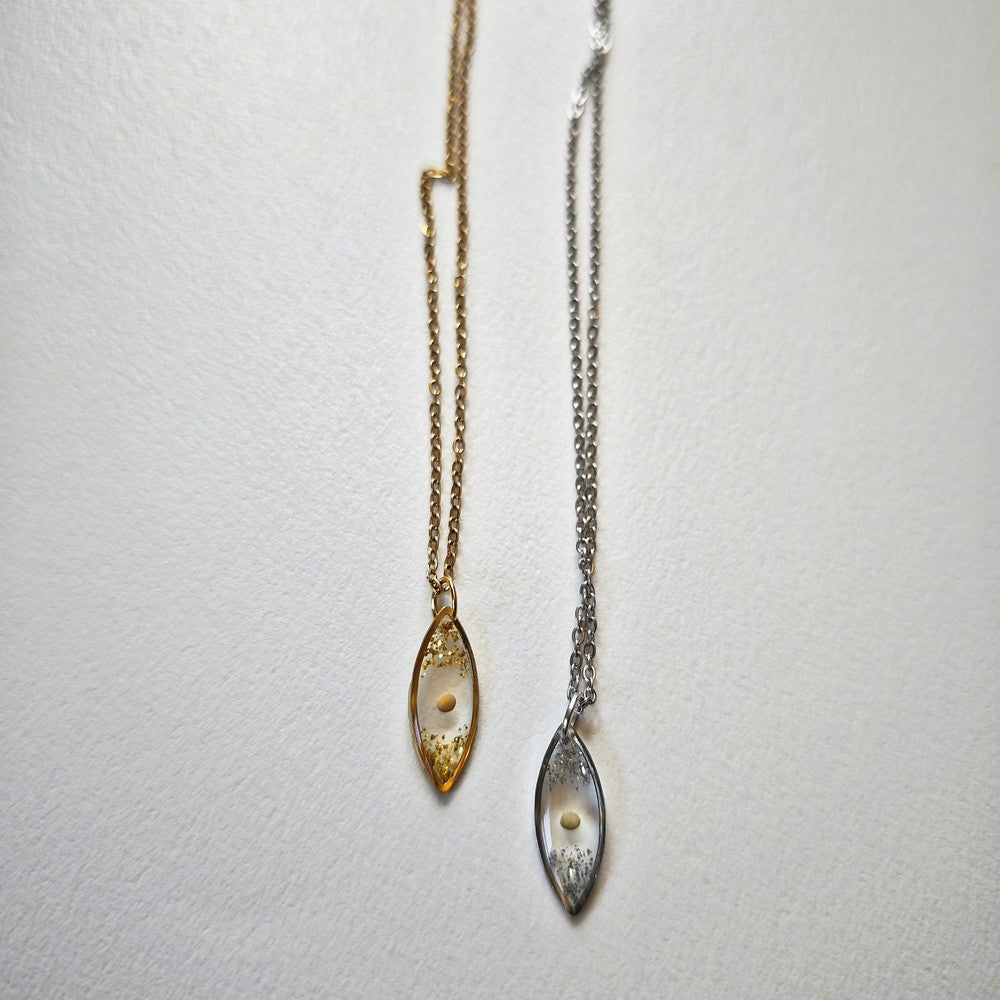 Real Mustard Seed Necklace with Gold Flakes Faith Moves Mountains Pendant