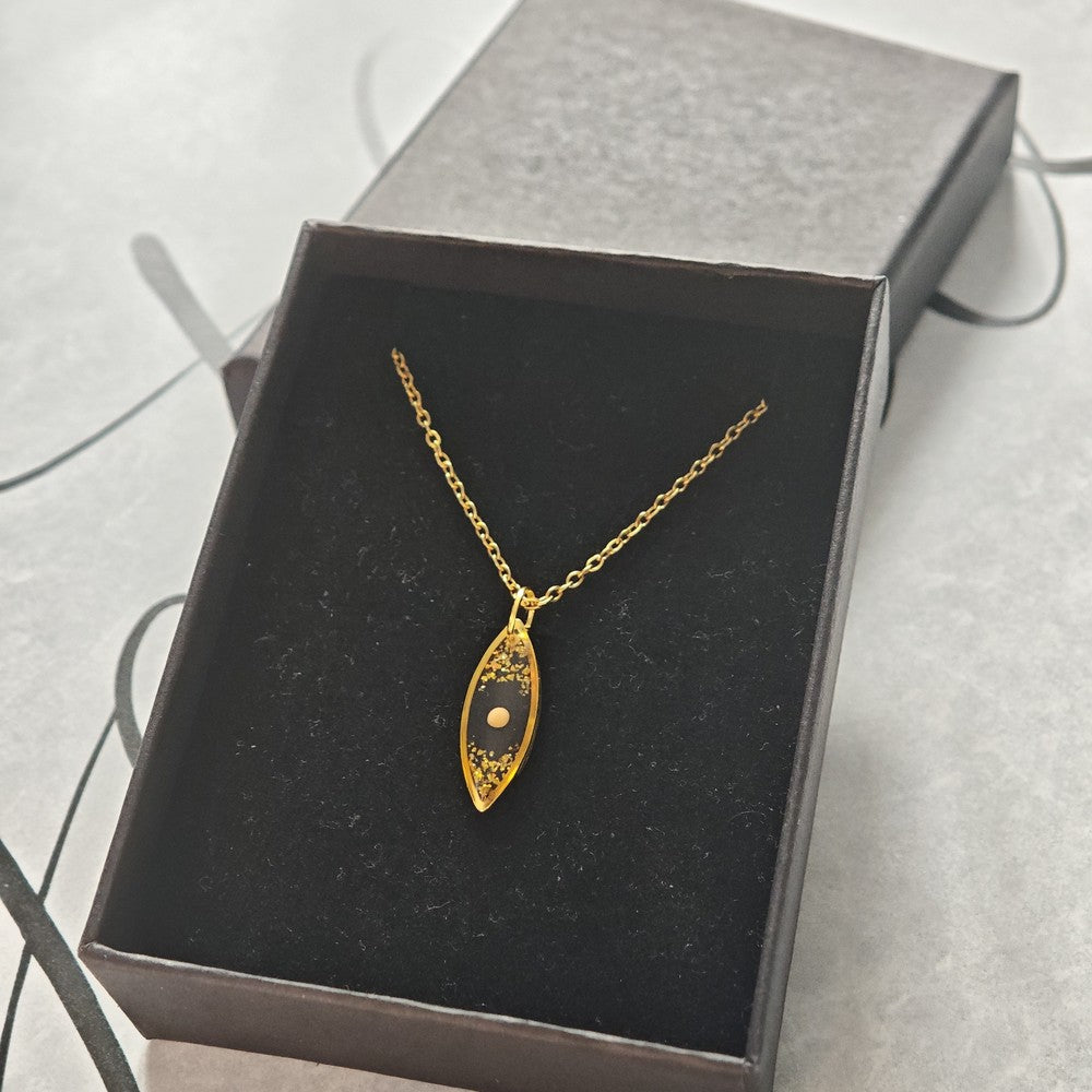 Real Mustard Seed Necklace with Gold Flakes Faith Moves Mountains Pendant