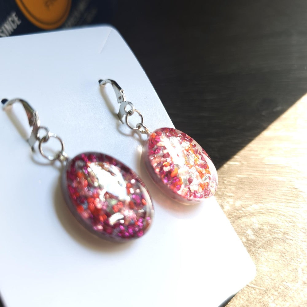 Resin Earrings with Mini Daffodil Handmade Botanical Jewelry